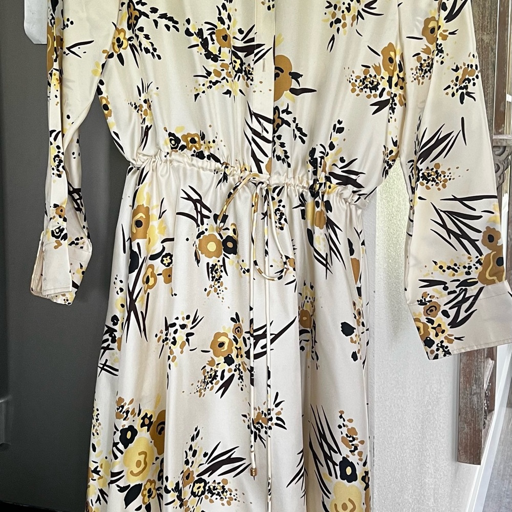 Tory Burch Yellow and Black Long Sleeve Sundress